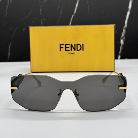 NEW FENDI GOLD GREY UNISEX SUNGLASSES FENDI FE40066U 30A main image 9